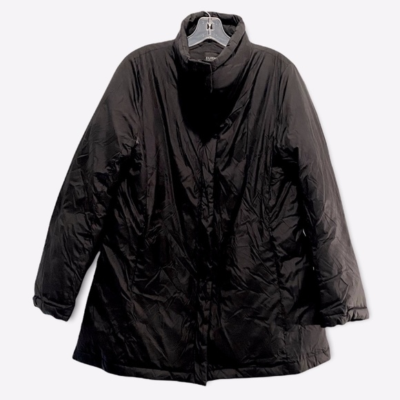 Eileen Fisher Down Puffer Zip Quilted Jacket Coat Sz S - Picture 1 of 8
